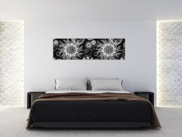 Obraz - Czarne i białe osty (170x50 cm)