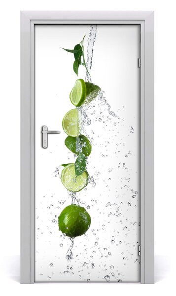 Naklejka na drzwi do domu samoprzylepna Limonki