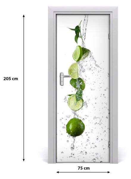 Naklejka na drzwi do domu samoprzylepna Limonki