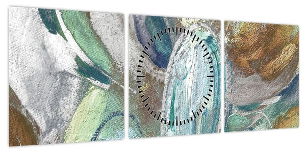 Obraz - Abstrakcyjny obraz postaci (z zegarem) (90x30 cm)