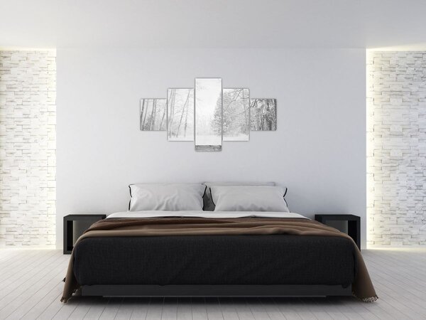 Obraz - Drewniane molo zimą (125x70 cm)