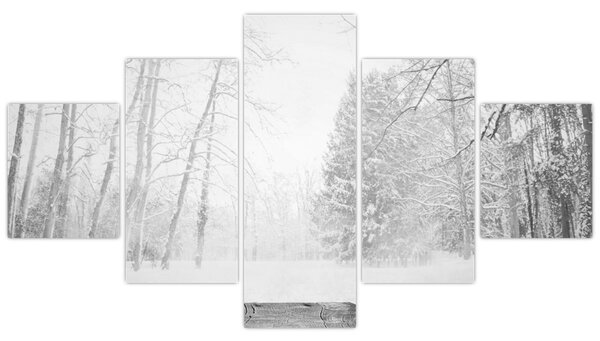Obraz - Drewniane molo zimą (125x70 cm)