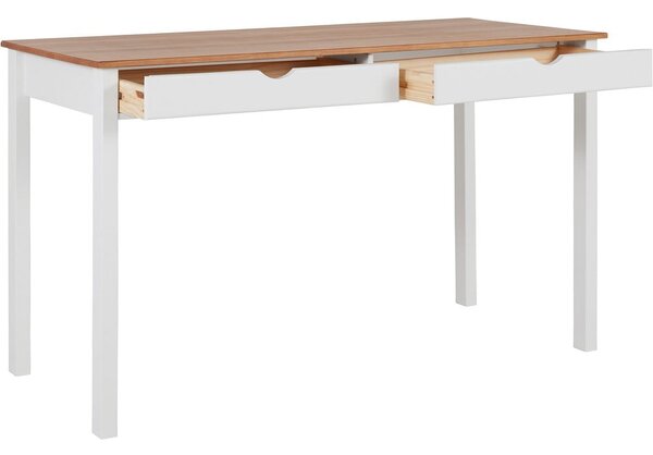 Biało-brązowe biurko Støraa Gava, dł. 140 cm