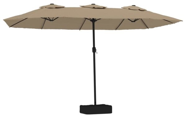 Podwójny parasol ogrodowy, taupe, 449x265 cm
