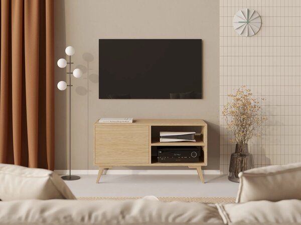 Nowoczesna komoda RTV 120 cm, zaokrąglone boki Po prawej