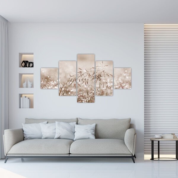 Obraz - Łąka w odcieniach brązu (125x70 cm)