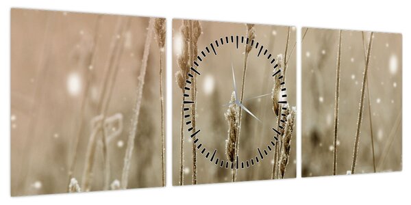 Obraz - Harmonious Meadow (z zegarem) (90x30 cm)