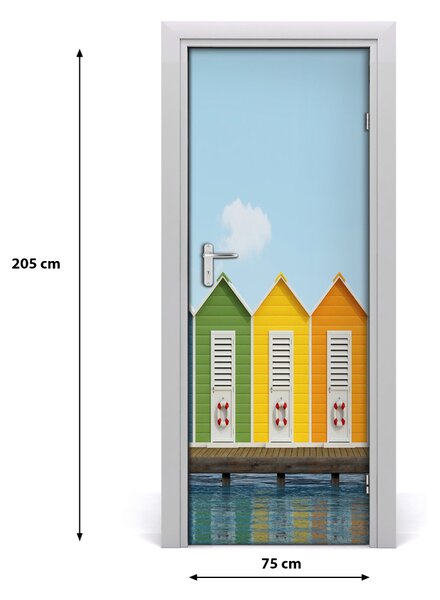 Fototapeta samoprzylepna na drzwi Plażowe kabiny