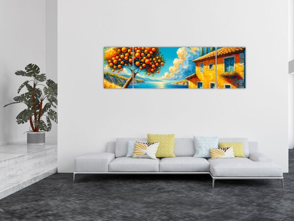 Obraz - Dom z pomarańczami II. (170x50 cm)