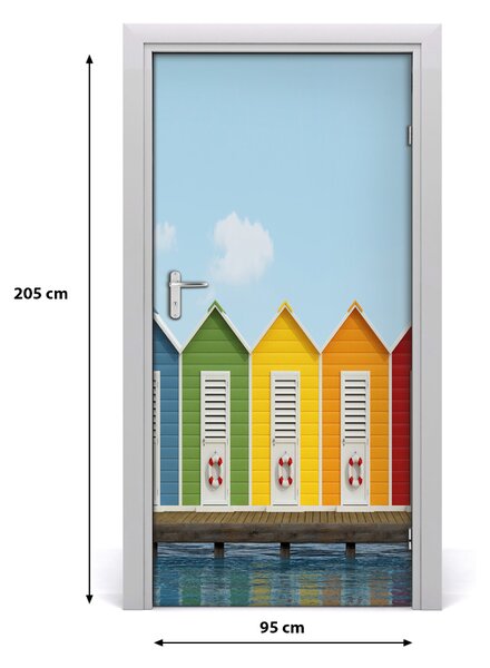 Fototapeta samoprzylepna na drzwi Plażowe kabiny