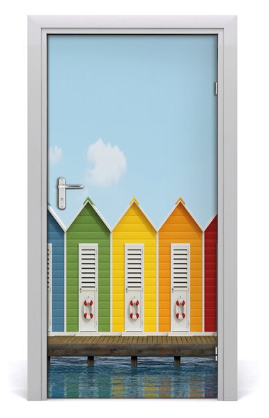 Fototapeta samoprzylepna na drzwi Plażowe kabiny