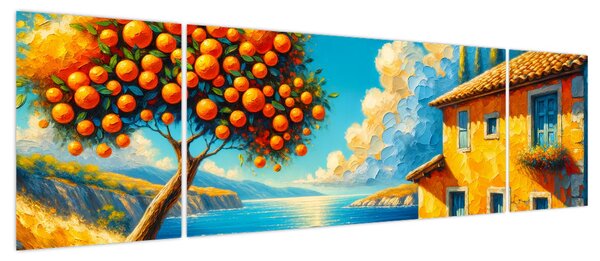 Obraz - Dom z pomarańczami II. (170x50 cm)