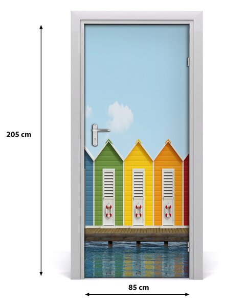 Fototapeta samoprzylepna na drzwi Plażowe kabiny