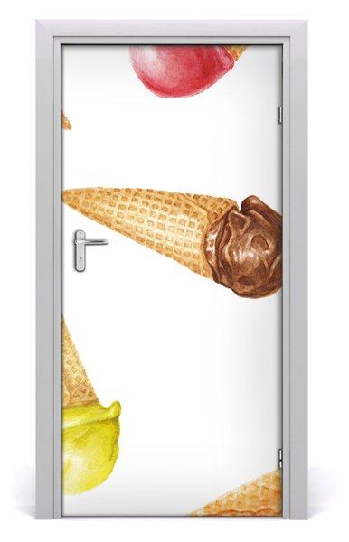 Naklejka na drzwi samoprzylepna Lody w wafelku
