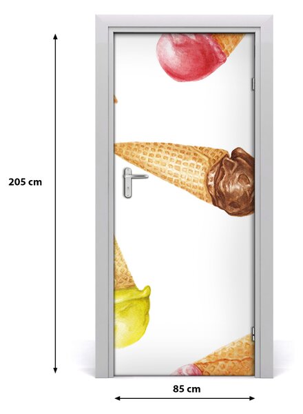 Naklejka na drzwi samoprzylepna Lody w wafelku