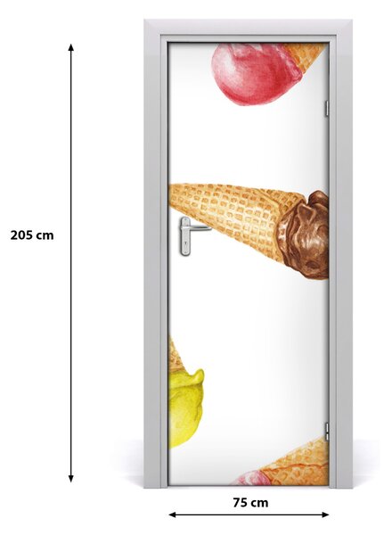 Naklejka na drzwi samoprzylepna Lody w wafelku