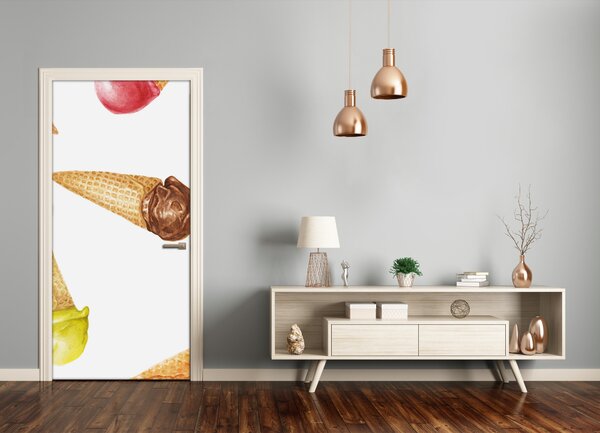Naklejka na drzwi samoprzylepna Lody w wafelku