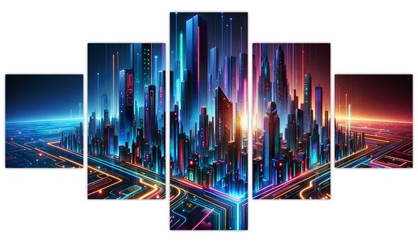 Obraz - Miasto przyszłości (125x70 cm)