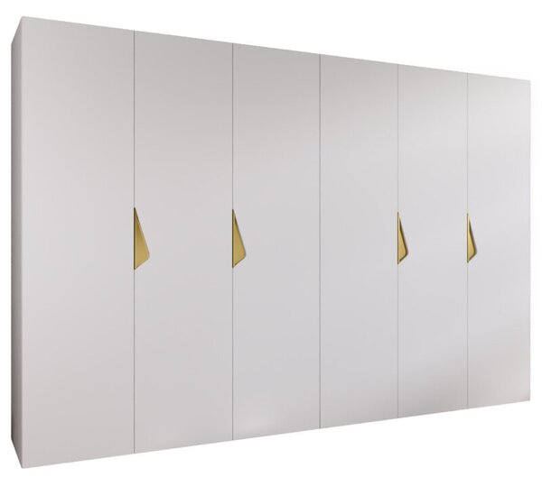 Szafa uchylna otwierana Sandi 1 300 (2x150) wys. 202 cm biaÅy + u. zÅoty