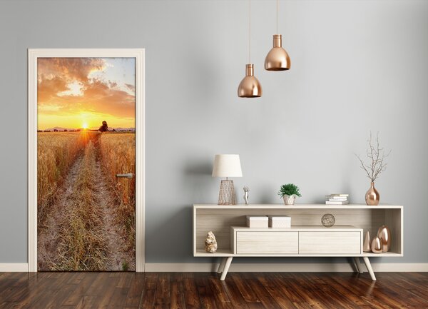 Naklejka fototapeta na drzwi Pole pszenicy