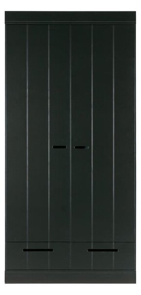 Czarna szafa z konstrukcją z drewna sosnowego WOOOD Connect, szer. 94 cm
