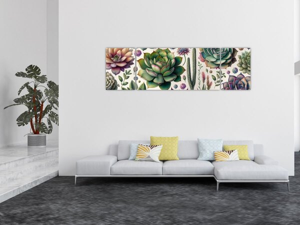 Obraz - Sukulenty (170x50 cm)