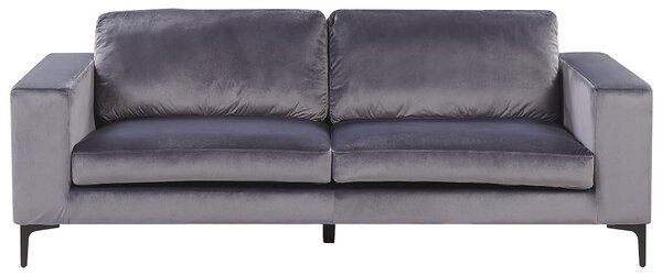 Sofa szara glamour welurowa metalowe nóżki 3-osobowa Vadstena Beliani