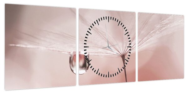 Obraz - Kropla rosy (z zegarem) (90x30 cm)