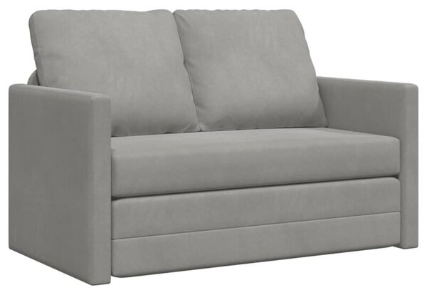 Sofa podÅogowa 2-w-1, jasnoszara, 122x204x55 cm, aksamit
