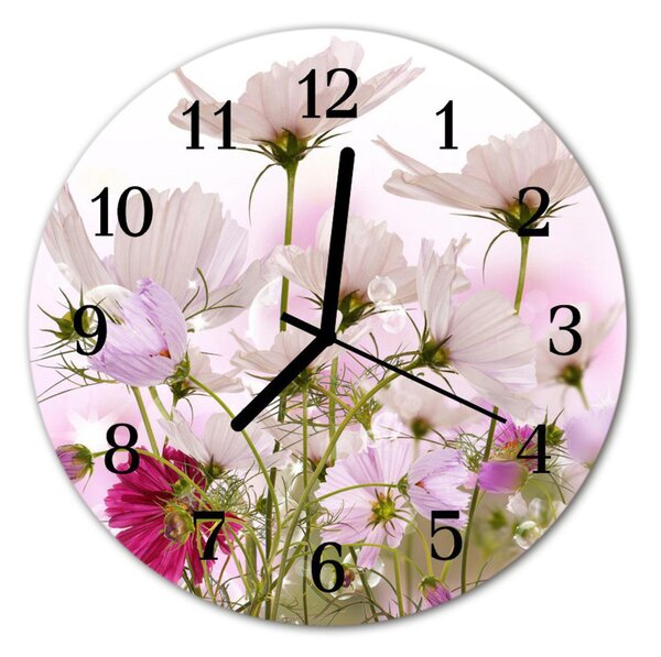 Zegar ścienny okrągły Kwiaty