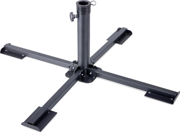 Com-four® Stojak na parasol z malowanej proszkowo stali – składany uchwyt na parasol – podpora do ogrodu, na balkon i taras – składany uchwyt do parasoli – metalowy stojak