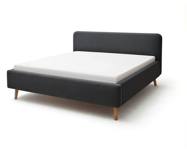 Antracytowe tapicerowane łóżko dwuosobowe bez stelaża 140x200 cm Mattis – Meise Möbel