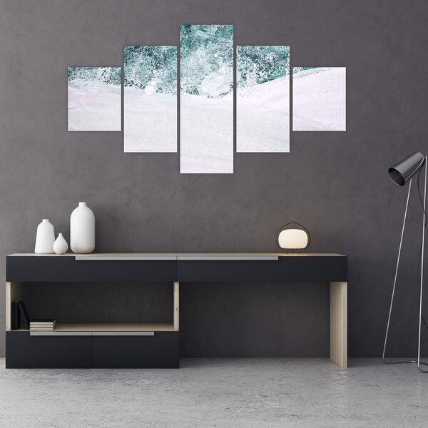 Obraz - Turkusowa abstrakcja (125x70 cm)