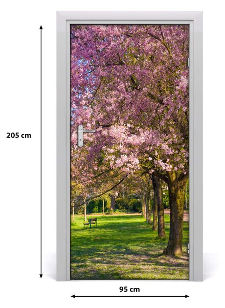 Naklejka fototapeta na drzwi Drzewa wiśni