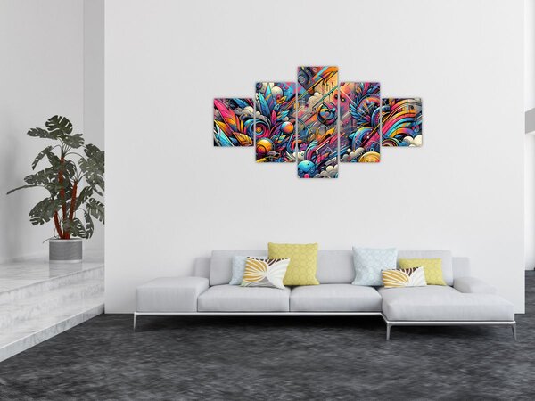 Obraz - Kolorowe graffiti (125x70 cm)