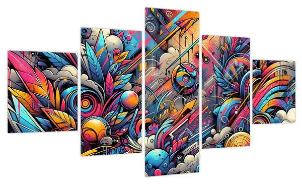 Obraz - Kolorowe graffiti (125x70 cm)