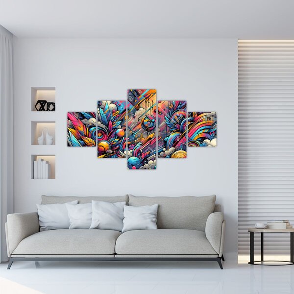 Obraz - Kolorowe graffiti (125x70 cm)