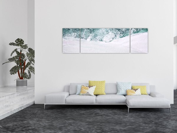 Obraz - Turkusowa abstrakcja (170x50 cm)
