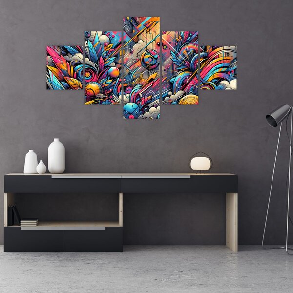 Obraz - Kolorowe graffiti (125x70 cm)
