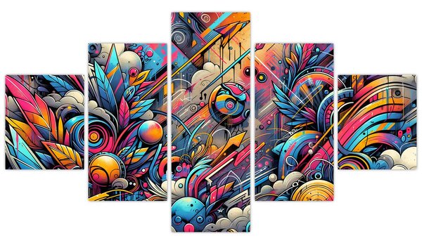 Obraz - Kolorowe graffiti (125x70 cm)