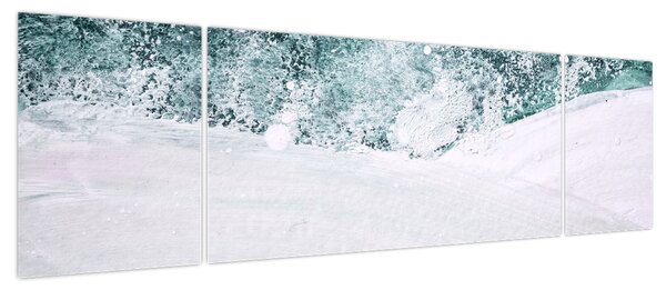 Obraz - Turkusowa abstrakcja (170x50 cm)