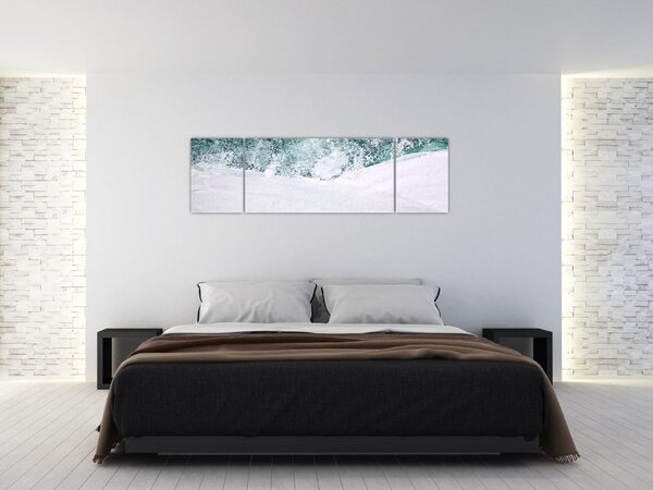 Obraz - Turkusowa abstrakcja (170x50 cm)