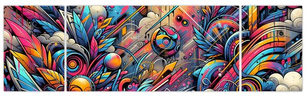 Obraz - Kolorowe graffiti (170x50 cm)