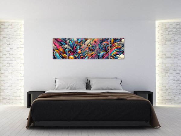 Obraz - Kolorowe graffiti (170x50 cm)