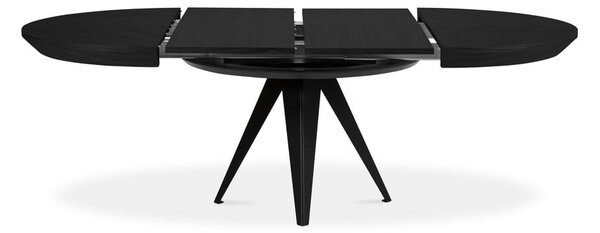 Okrągły rozkładany stół z dodatkowym blatem z czarnym blatem ø 120 cm Magnus – Windsor & Co Sofas