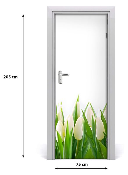 Okleina Naklejka fototapeta na drzwi Białe tulipany