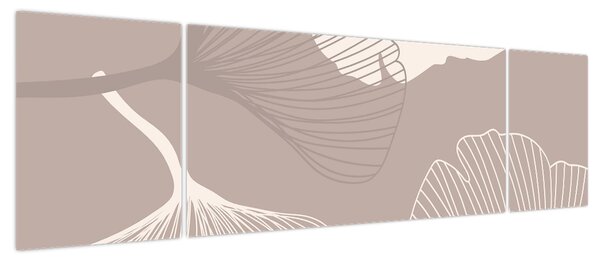 Obraz - Beżowe liście N⁰1 (170x50 cm)