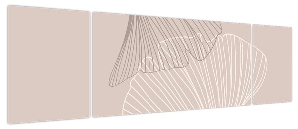 Obraz - Beżowe liście N⁰2 (170x50 cm)