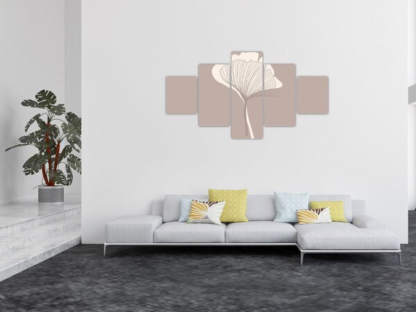 Obraz - Beżowe liście N⁰3 (125x70 cm)