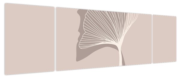 Obraz - Beżowe liście N⁰4 (170x50 cm)